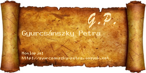 Gyurcsánszky Petra névjegykártya