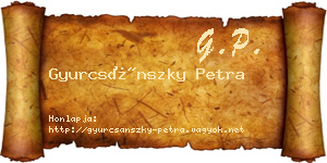 Gyurcsánszky Petra névjegykártya